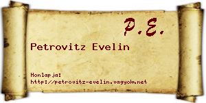 Petrovitz Evelin névjegykártya